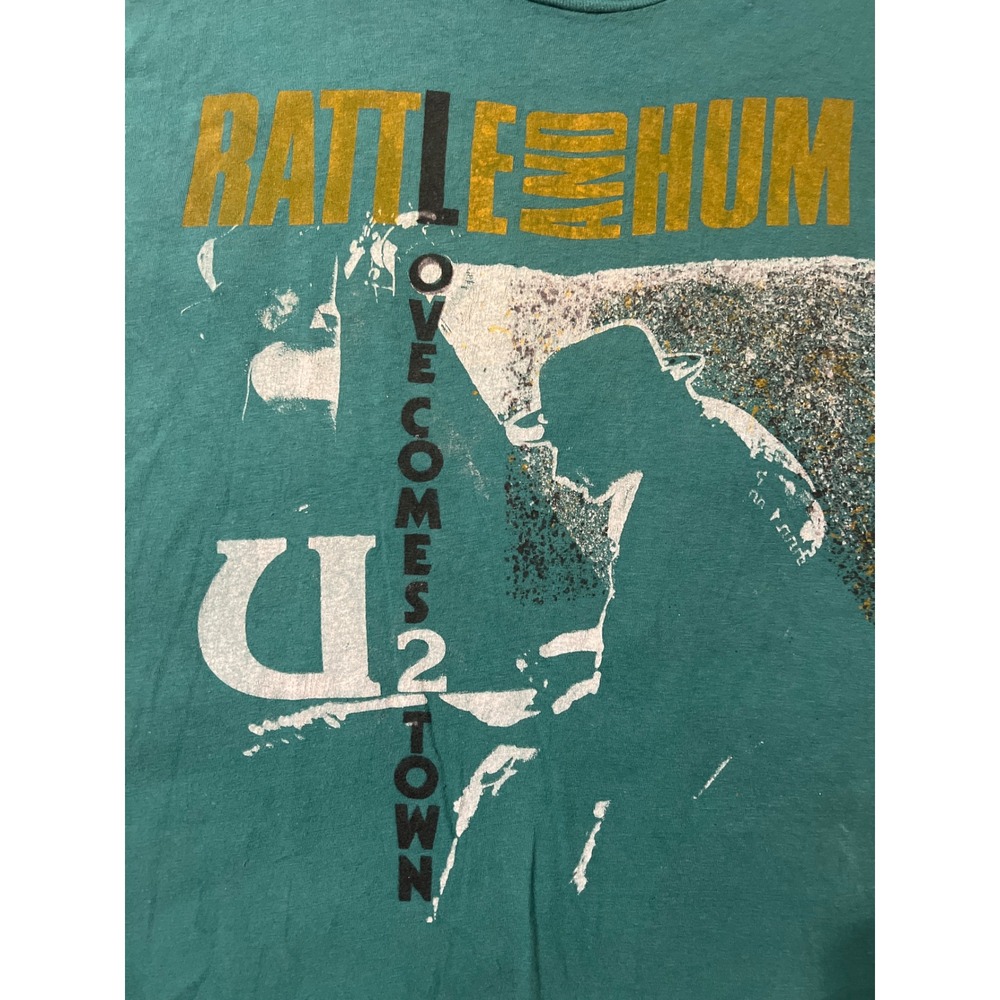 Vintage 90s grunge U2 Rattle & Hum bootleg tour tee faded band tee